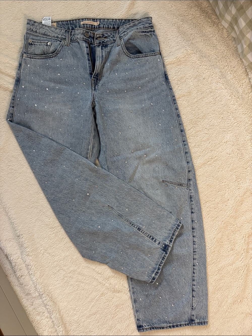 Levi Sequin Baggy Dad Barrel Denim